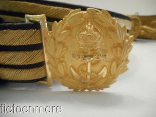 2 Wwii British Royal Navy Officers Ceremonial Bullion Belts And Sword Hanger