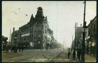Real Photo Postcard High Street Gateshead Animated Street Scene Posted 1908