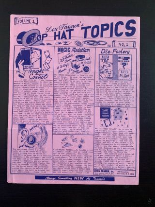 Top Hat Topics - Louis Tannen - 28 Issues From Vol 