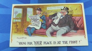 Ww1 Donald Mcgill Military Comic Postcard 1914 1918 Pipe Gas Poisonous Fumes