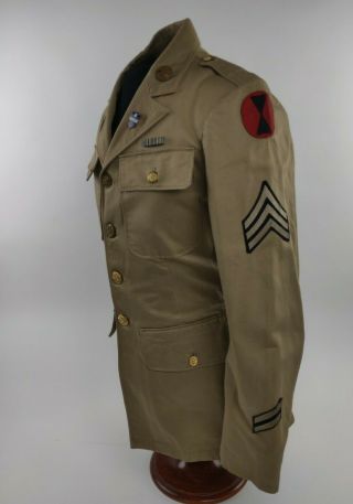 Wwii Ww2 Us Army 7th Inf Div Patch 17th Inf Regt B Co.  Sergeant Tunic