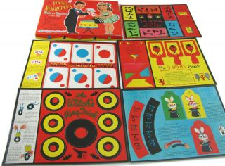 Vtg The Young Magicians Box Of Tricks Card Board Game 1958 Toy 7524 Saalfield