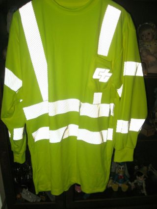 Calpia Caltrans California Dot Yellow Safety Shirt W/reflectors M Pia 429800