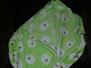 Silver One Baby blanket - lime green with white lily fleece plush lovey security 2