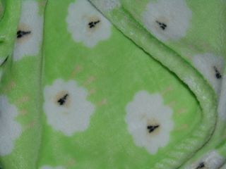 Silver One Baby blanket - lime green with white lily fleece plush lovey security 3