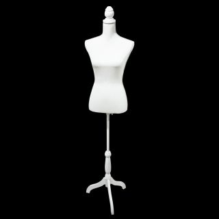 Female Mannequin Torso Body Dress Form With White Adjustable Tripod Stand