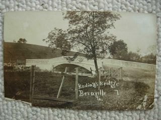 Rppc - Bernville Pa - Kissling Bridge - Heffelfinger - Berks County Pennsylvania - Hamburg