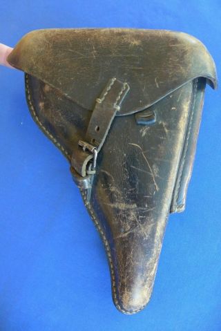 Vintage Ww2 German P.  08 Luger Leather Holster 1942 Jhz Waa 668 Wwii