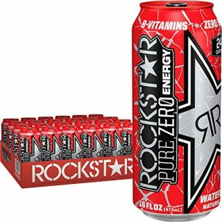 Rockstar Energy Drink,  Purezero Watermelon,  16 Ounce (pack Of 24)
