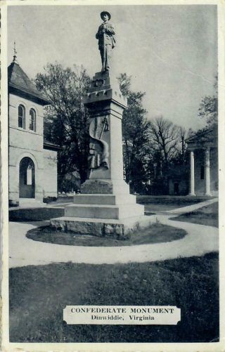 Dinwiddie Va Virginia Csa Confederate Soldiers Monument