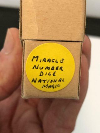 Vintage Miracle Number Dice • National Magic • Divination Mentalism