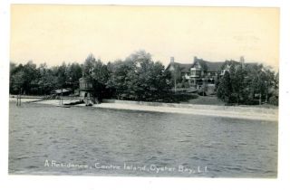 Oyster Bay Li Ny - Centre Island Mansion & Dock - Postcard