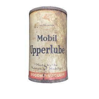 Vtg Early Mobil Socony Vacuum Oil Co Upperlube 4oz Can Gas Auto Garage