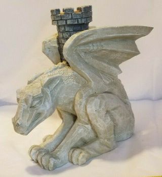 Gargoyle Gothic Dragon Candle Holder Winged Flying Medieval Mythical Art Toscano
