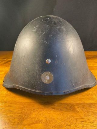 Ww2 Vintage Danish Army Helmet World War Two Era 11lx12w W/ Liner 8lx7.  5w