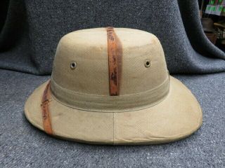 Wwi - Wwii British Army “bombay Bowler” Pith Helmet - Label - Made In India