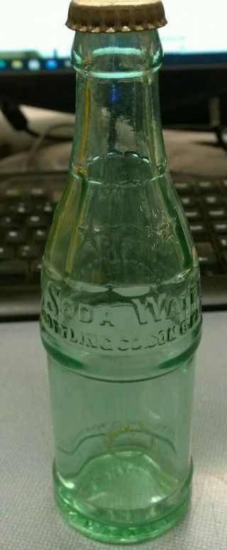 Antique Coca - Cola Soda Water Glass Bottle With Cap / Ballinger Texas 1923 Pat.