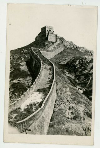 1910s Rppc Postcard China Peking Peiping Great Wall Summit Vintage Photograph