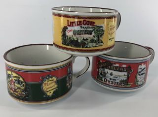 3 Tabasco Brand Soup Bowls Last Island Cove Oysters The Baltimore Packing Co.