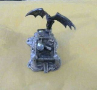 Old Vintage Gallo Pewter Castle & Dragon W/crystals 2 " Tall 1985