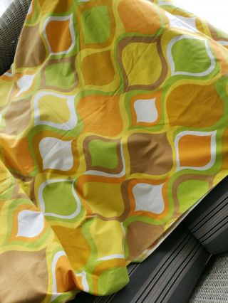 70s Cannon Monticello Geometric Twin Flat Sheet Yellow Green Orange Seven Seas