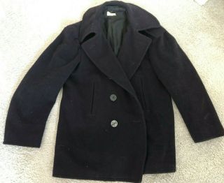 Authentic Wwii Us Navy Coast Guard Wool Peacoat -
