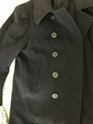 AUTHENTIC WWII US NAVY COAST GUARD WOOL PEACOAT - 2