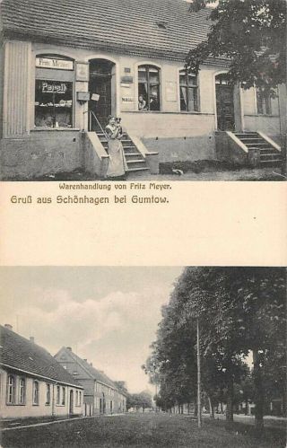 Schonhagen,  Gumtow,  Prignitz,  Brandenburg,  Germany,  Street View,  Store 1917