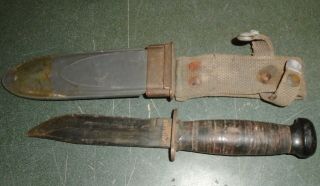 Wwii Us Navy,  Usn Mark 1,  Mk1 Fighting Knife With Scabbard Camillus N.  Y.