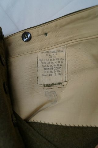 WW2 British Canadian Battledress Trousers War Aid Size 10 3