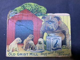 Vintage Dog Food Advertising Old Grist Mill Dog Bread Bank 1915