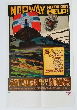 Wwii Norway Needs Our Help American Relief For Norway War Poster