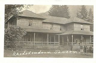 1915 Real Photo Postcard Rppc Rhododendron Inn Tavern Oregon Mt Hood