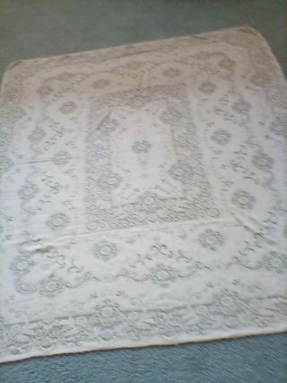 Vintage Ivory Lace Tablecloth.  Probably Quaker Lace