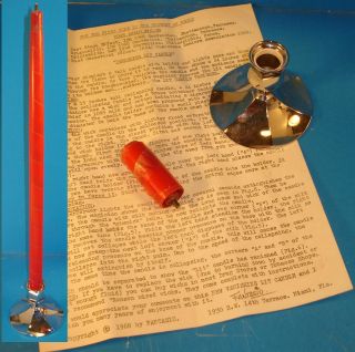 Fantasio Vanishing Red Candle,  With Instructions - V.  Fine - On