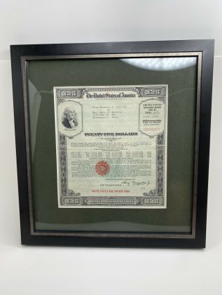 1942 Wwii United States Savings Bond Unclaimed $25 War Department Bond Series E
