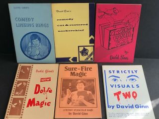 David Ginn Books (6) Dove Magic,  Comedy Lunch Box,  Linking Rings,  Tricks