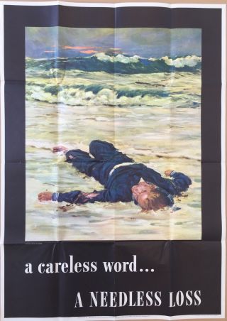 Us World War Ii Poster " A Careless Word.  " By Anton Otto Fischer 1943