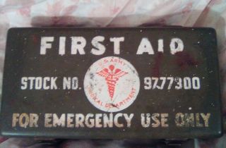 Ww2 Us Army Jeep Emergency First Aid Kit Army Medical Dept & Vietnam Era Supplys