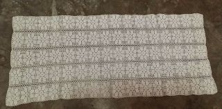 Vintage Hand Crochet White Floral Runner Doilie