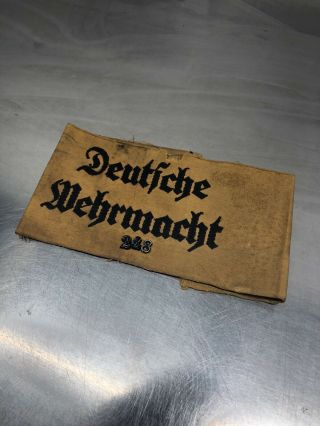 Ww2 German Deutsche Wehrmacht Yellow Armband Regiment Number