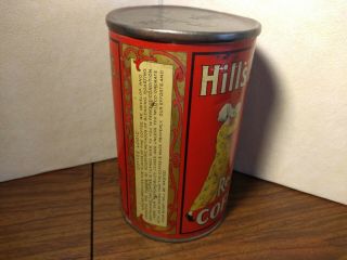 old 2 1/2 LB.  COFFEE TIN CAN HILLS BROS.  - RED CAN BRAND SAN FRANCISCO,  CA 2