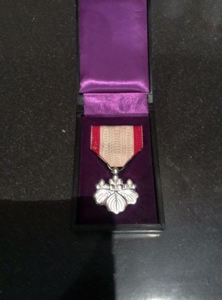 World War Ii Imperial Japanese Infantry Sterling Silver Medal In Case