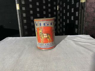 Vintage Antique Vigo Blue Label Dog Food Tin Can Label Collectible Memorabilia