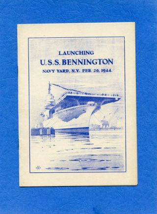 Uss Bennington Cv 20 Launching Navy Ceremony Program