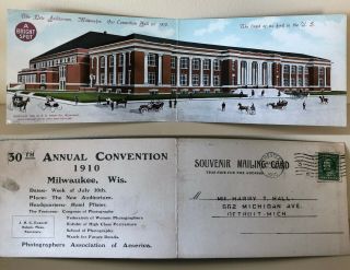 1910 Double Postcard Photo Convention Advertising Milwaukee Wisconsin Wi - O1
