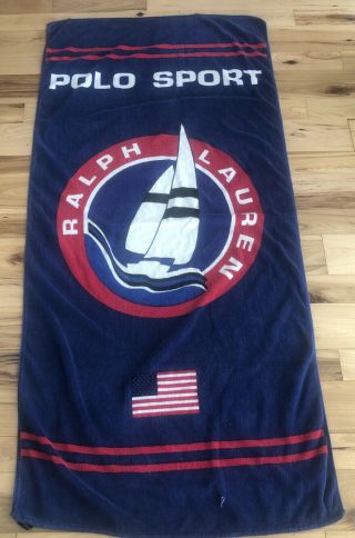 Vintage Ralph Lauren Sailboat Beach Towel Polo Sport