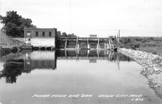 Rppc Union City Mi 1947 View Of Riley Dam & Power House On St Joseph River 503