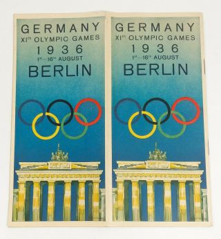 German Third Reich Xi Olympic Games 1936 Berlin Time - Table And Programme Olympic