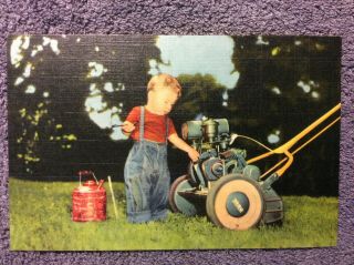 Toro Power Lawn Mower Linen Advertising Postcard